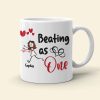 Love Is Two Hearts, Personalized Couple Mug Set - Gift For Couple