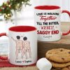 Love Is Walking Together Till The Bitter, Wrinkly, Saggy End - Personalized Couple Mug - Gift For Couple