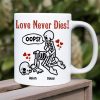 Love Never Dies-Skeleton Couple- Personalized White Mug