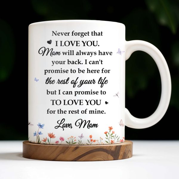 Love Promise to Daughter with Flowers and Butterflies - Personalized Custom Coffee Mug - DAU114_MG