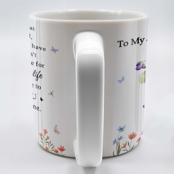 Love Promise to Daughter with Flowers and Butterflies - Personalized Custom Coffee Mug - DAU114_MG
