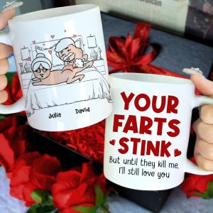 Love Your Farts Stink - Personalized Coffee Mug, Naughty Couple Mug - Funny Gift For Couples