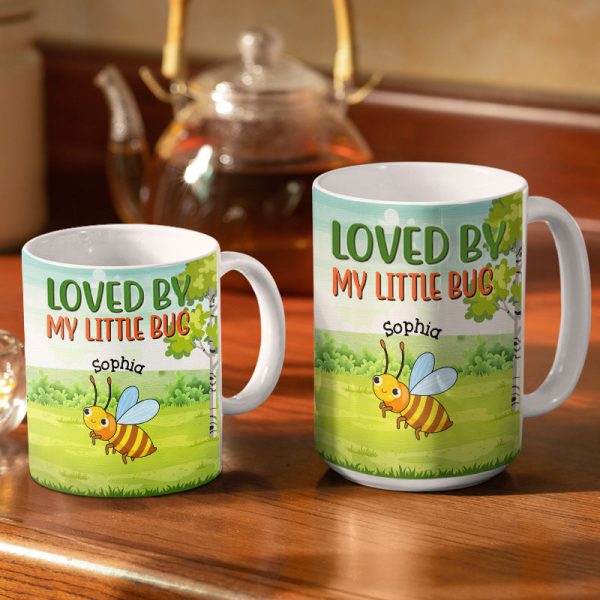 Loved By My Little Bugs Gardening Lady - Gift For Women - Personalized Custom White Edge-to-Edge Mug Loved By My Little Bugs Gardening Lady - Gift For Women - Personalized Custom White Edge-to-Edge Mug