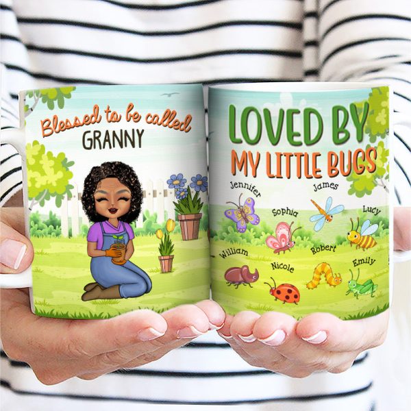 Loved By My Little Bugs Gardening Lady - Gift For Women - Personalized Custom White Edge-to-Edge Mug Loved By My Little Bugs Gardening Lady - Gift For Women - Personalized Custom White Edge-to-Edge Mug