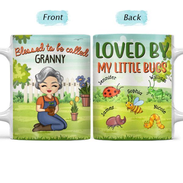 Loved By My Little Bugs Gardening Lady - Gift For Women - Personalized Custom White Edge-to-Edge Mug Loved By My Little Bugs Gardening Lady - Gift For Women - Personalized Custom White Edge-to-Edge Mug