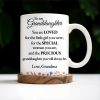 Loved Little Girl To Precious Granddaughter Heart and Bow Design - Personalized Custom Coffee Mug - GDT197_MG