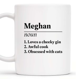 Loves A Cheeky Gin, Awful Cook, Obsessed With Cats Mug - Personalized Custom Coffee Mug - BST132_MG