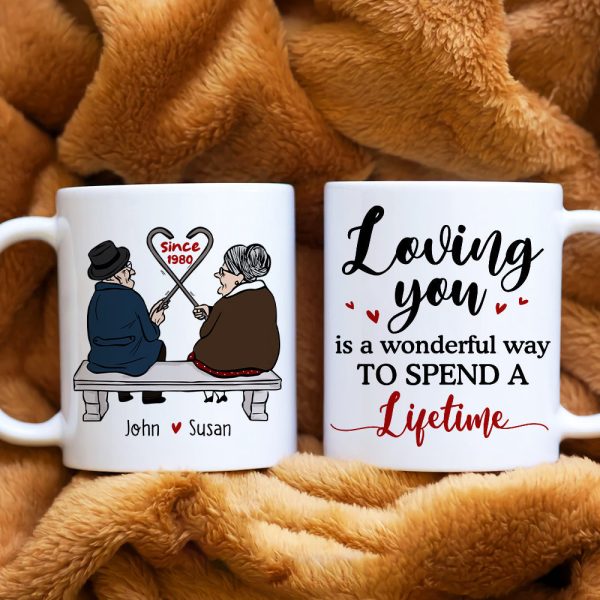 Loving You is A Wonderful Way to Spend A Lifetime, Personalized Couple Mug