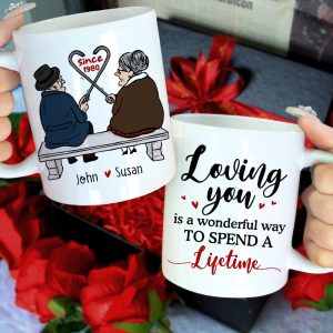 Loving You is A Wonderful Way to Spend A Lifetime, Personalized Couple Mug