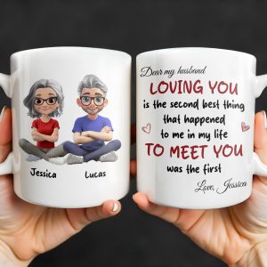 Loving You Is The Second Best Thing, Cartoon Couple Mug - Personalized Custom Coffee Mug - CPL1168_MG