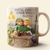 LoZd You'll Always Be Stuck With Me - Personalized White Edge-To-Edge Mug - Gift For Couples, Movie Fans NL122