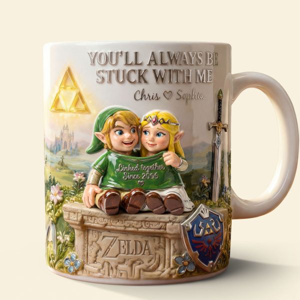 LoZd You'll Always Be Stuck With Me - Personalized White Edge-To-Edge Mug - Gift For Couples, Movie Fans NL122