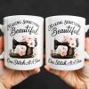 Making Something Beautiful One Stitch At A Time With Sewing Machine - Personalized Custom Coffee Mug - JBS109_MG
