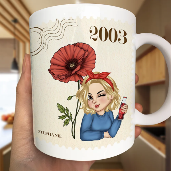 Making the World a Better Place Personalized White Ceramic Mug with Birth Year and Cartoon Girl Making the World a Better Place Personalized White Ceramic Mug with Birth Year and Cartoon Girl