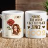 Making the World a Better Place Personalized White Ceramic Mug with Birth Year and Cartoon Girl Making the World a Better Place Personalized White Ceramic Mug with Birth Year and Cartoon Girl
