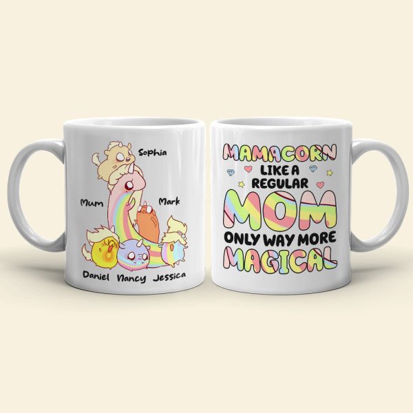 Mamacorn Like A Normal Mom Personalized White Mug, Gift For Mother