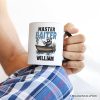 Master Baiter Fishing Personalized Mug, Funny Raccoon Father Vintage Gift with Custom Name Master Baiter Fishing Personalized Mug, Funny Raccoon Father Vintage Gift with Custom Name