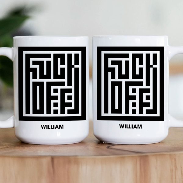 Maze Typography Hidden Message - Personalized Mug Maze Typography Hidden Message - Personalized Mug