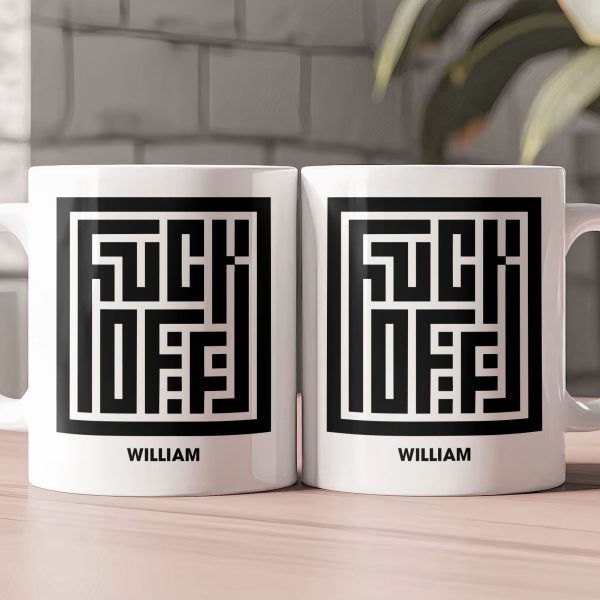 Maze Typography Hidden Message - Personalized Mug Maze Typography Hidden Message - Personalized Mug