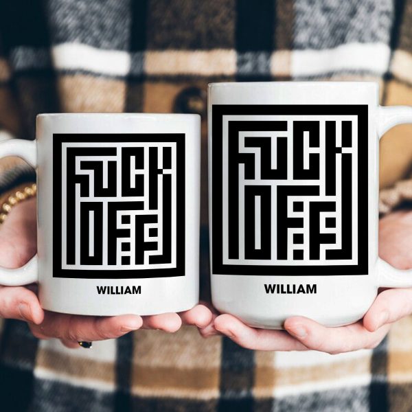 Maze Typography Hidden Message - Personalized Mug Maze Typography Hidden Message - Personalized Mug