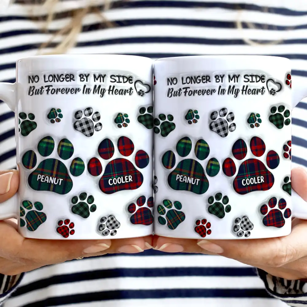 Memorial Dog Cat You Left Paw Prints On My Heart - 3D Inflated Effect Printed Mug, Personalized White Edge-to-Edge Mug Memorial Dog Cat You Left Paw Prints On My Heart - 3D Inflated Effect Printed Mug, Personalized White Edge-to-Edge Mug