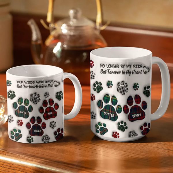 Memorial Dog Cat You Left Paw Prints On My Heart - 3D Inflated Effect Printed Mug, Personalized White Edge-to-Edge Mug Memorial Dog Cat You Left Paw Prints On My Heart - 3D Inflated Effect Printed Mug, Personalized White Edge-to-Edge Mug