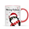 Meowy Catmas Cute Peeking Fluffy Cat Christmas Personalized Mug