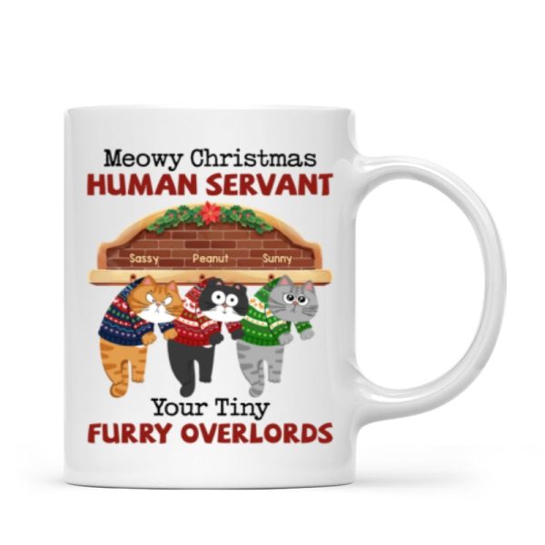 Meowy Christmas Human From Naughty Cats Personalized Mug, Christmas Gift