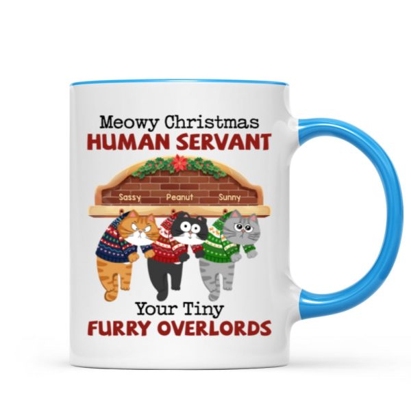 Meowy Christmas Human From Naughty Cats Personalized Mug, Christmas Gift