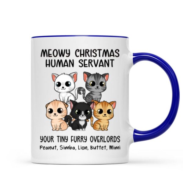 Meowy Christmas Human Servant Cute Fluffy Cat Personalized Mug