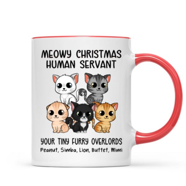 Meowy Christmas Human Servant Cute Fluffy Cat Personalized Mug