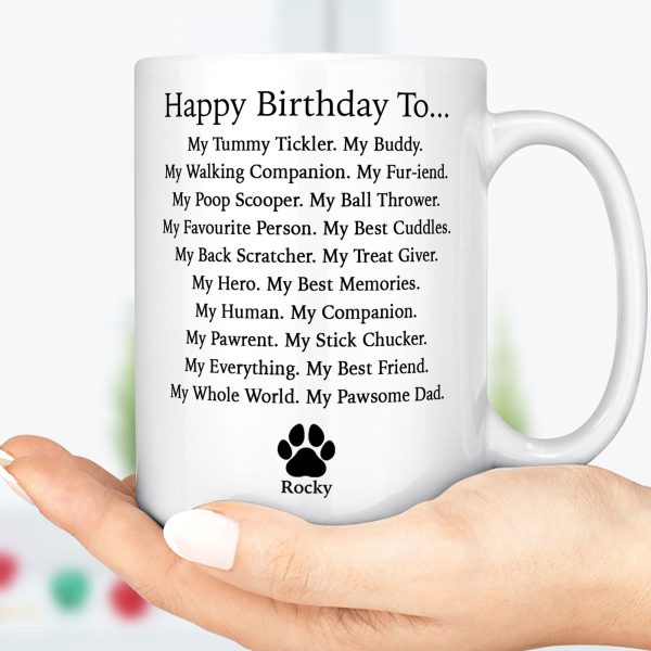Merry Christmas To Dog Dad Personalized Custom Dog Dad Mug C571