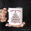 Merry Cluckin' Christmas Tree Personalized Mug, Funny Santa Hat Chicken Farmhouse Gift with Custom Name