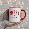 Merry Cousin Retro Christmas Personalized Mug, Matching Family Holiday Gift with Custom Name