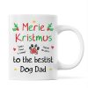 Merry Kristmus To The Bestist Dog Dad Dog Mom Funny Dog Cartoon Personalized Mug