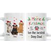 Merry Kristmus To The Bestist Dog Dad Dog Mom Funny Dog Cartoon Personalized Mug