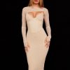 Mesh Long Sleeve Corset Midi Dresses Mesh Long Sleeve Corset Midi Dresses