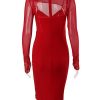Mesh Long Sleeve Corset Midi Dresses Mesh Long Sleeve Corset Midi Dresses