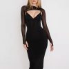 Mesh Long Sleeve Corset Midi Dresses Mesh Long Sleeve Corset Midi Dresses