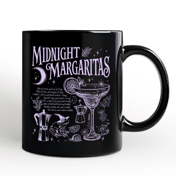 Midnight Margaritas Halloween Personalized Mug, Whimsical Gift for Drinking Witches with Custom Name