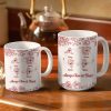 Miles Apart But Close At Heart Toile Pattern - Personalized White Edge-to-Edge Mug Miles Apart But Close At Heart Toile Pattern - Personalized White Edge-to-Edge Mug
