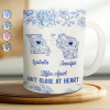 Miles Apart But Close At Heart Toile Pattern - Personalized White Edge-to-Edge Mug Miles Apart But Close At Heart Toile Pattern - Personalized White Edge-to-Edge Mug