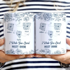 Miles Apart But Close At Heart Toile Pattern - Personalized White Edge-to-Edge Mug Miles Apart But Close At Heart Toile Pattern - Personalized White Edge-to-Edge Mug