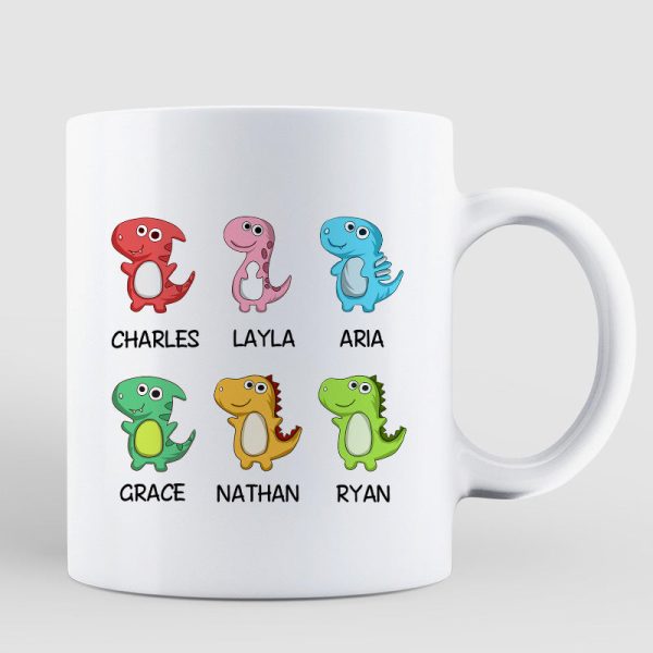 Mimisaurus And Kids Personalized Mug (1-3 Kids)