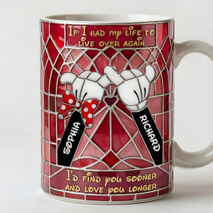 MkMo Magic Mouse Couple Forever - Personalized White Edge-To-Edge Mug - Gift For Couples, Movie Fans NL122