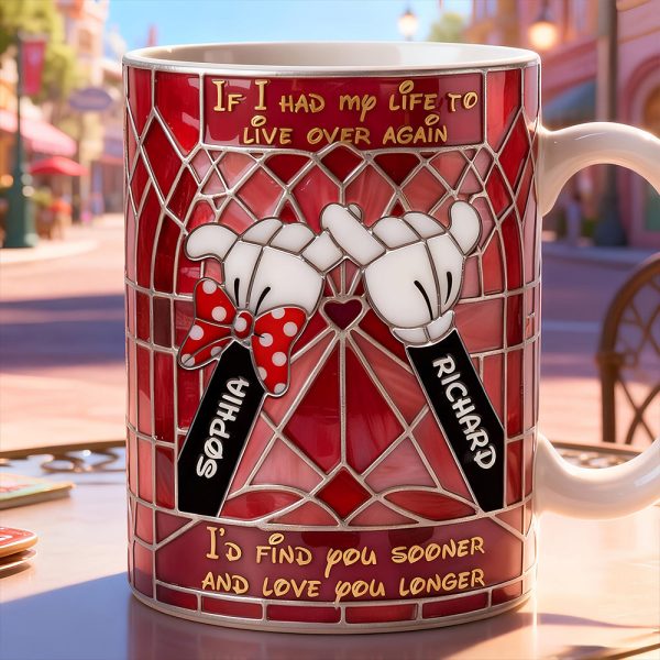 MkMo Magic Mouse Couple Forever - Personalized White Edge-To-Edge Mug - Gift For Couples, Movie Fans NL122