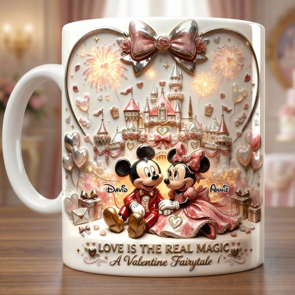 MkMo Magic Mouse Love Is The Real Magic - Personalized White Edge-to-Edge Mug - Gift For Couple, Movie Fans HH01
