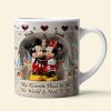 MkMo Magic Mouse The World Is Next To You - Personalized White Edge-to-Edge Mug - Gift For Couple, Fan Movies HH01