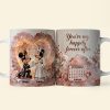 MkMo Magic Mouse You're My Happily Forever After - Personalized White Edge-to-Edge Mug - Gift For Couple, Anniversary HH01