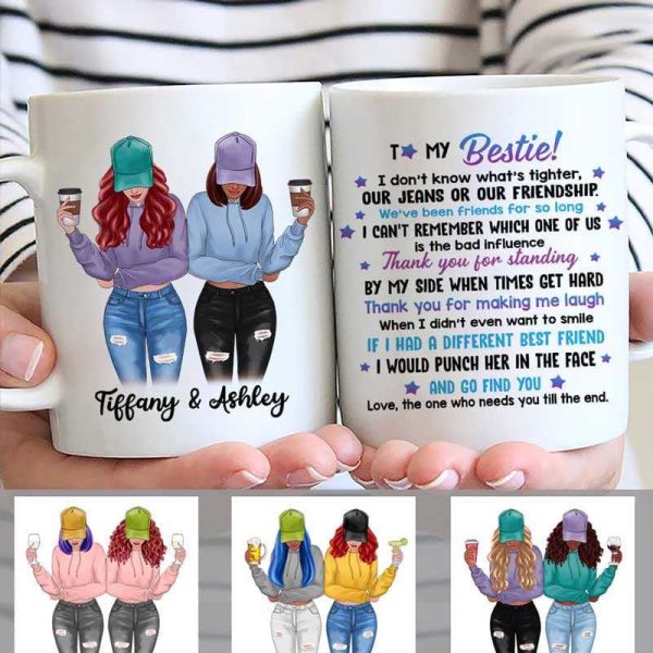 Modern Girls Front View To My Bestie Gift For Besties Sisters Siblings Personalized Mug Modern Girls Front View To My Bestie Gift For Besties Sisters Siblings Personalized Mug